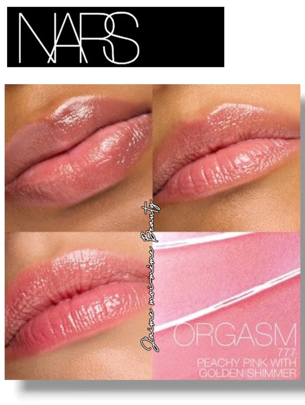 NARS Orgasm Afterglow Hydrating Sheer Tinted Lip Balm - Peachy Pink Gold Shimmer